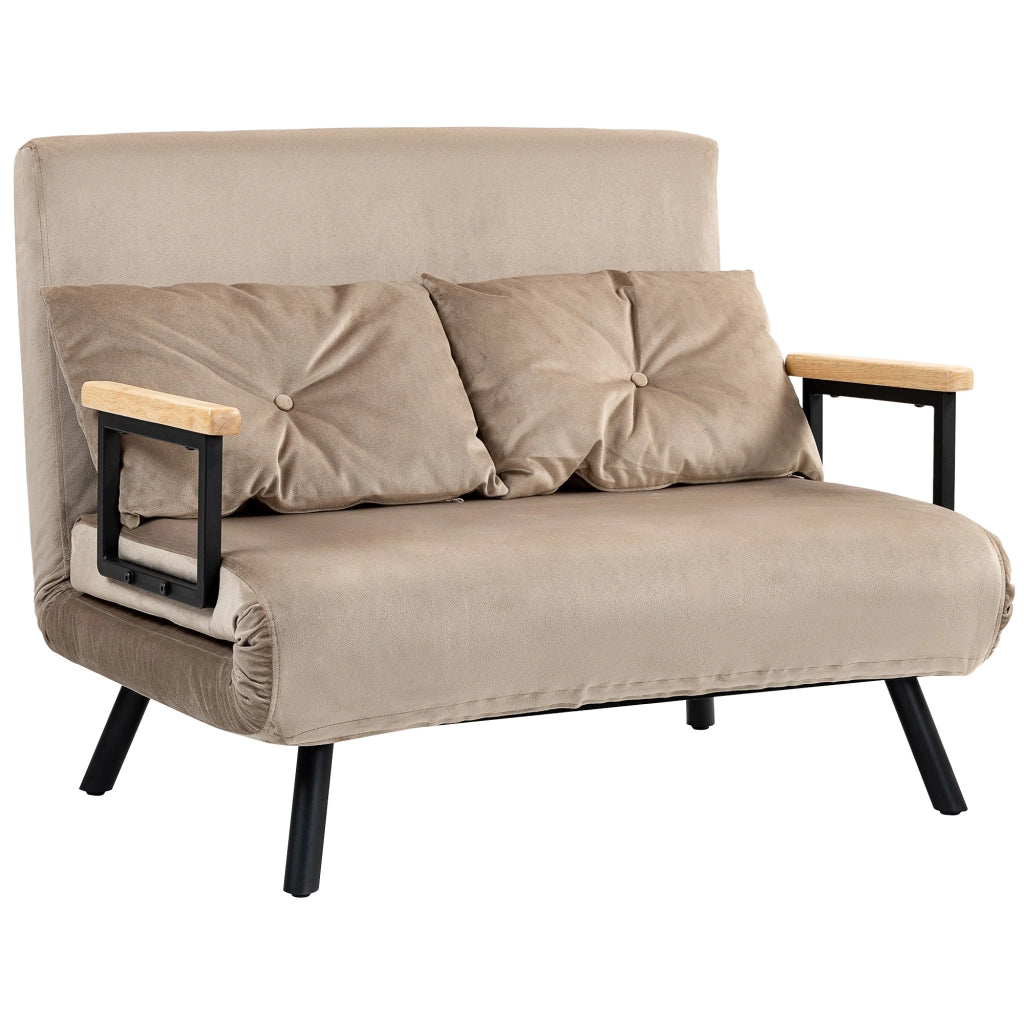 POLTRONA LETTO 102x73x81 cm Marrone Schienale 5 Posizioni Effetto Velluto