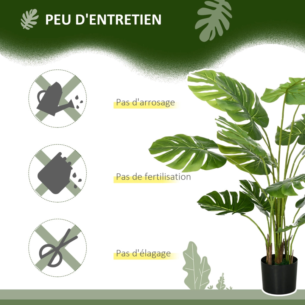Plante artificiale Monstera Deliciosa con vaso ¨C zephmum ¨C verde altezza 120 cm