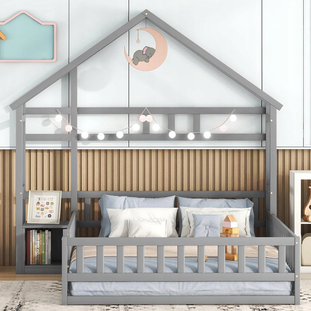 Letto singolo per bambini - Xylo - 140x200 cm - Grigio