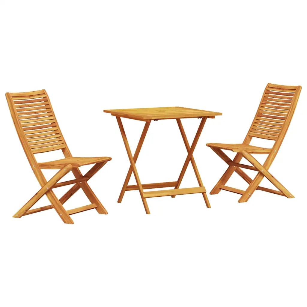 Set Bistro Pieghevole 3 pcs Marrone Legno di Acacia Massello 3375696