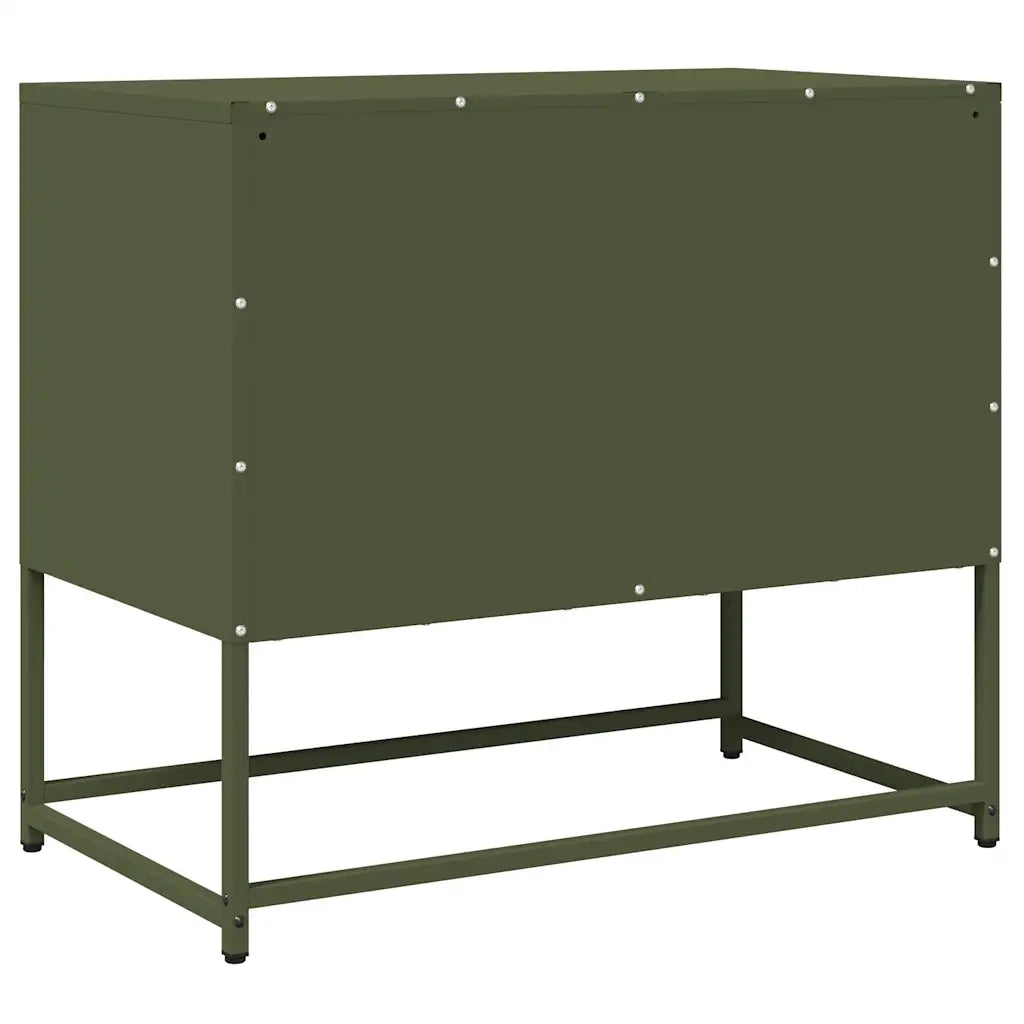 Mobile TV Verde Oliva 68x39x60,5cm in Acciaio Laminato a Freddo