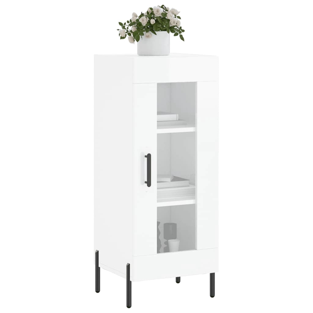 Credenza Bianco Lucido 34,5x34x90 cm in Legno Multistratocod mxl 127967