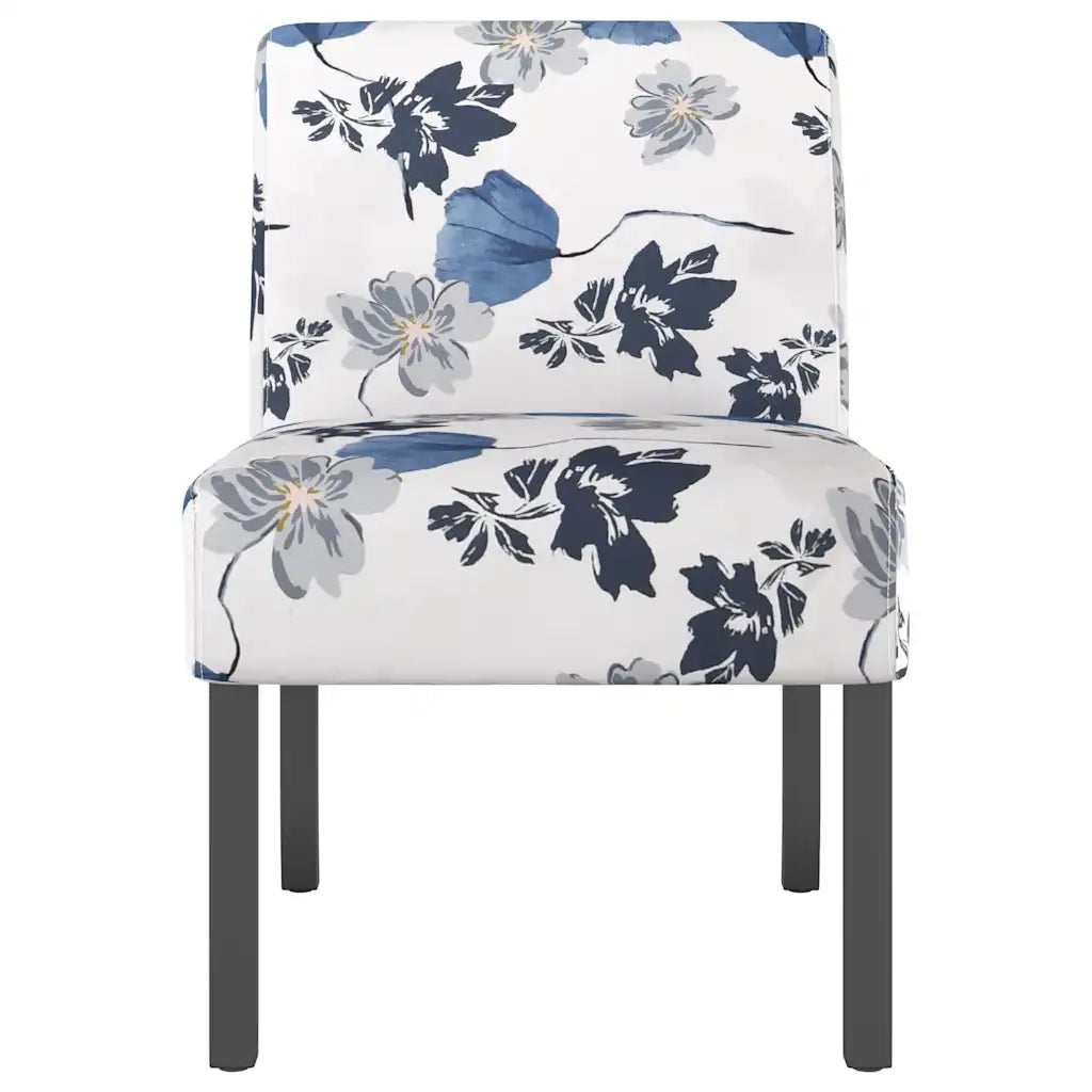 Sedia Pantofola in Tessuto Fiori Blu