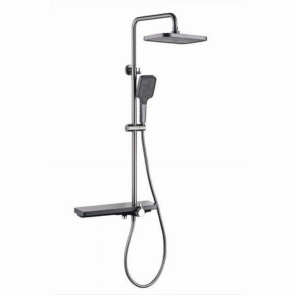 Trade Shop - Set Colonna Doccia Saliscendi Con Miscelatore Rubinetto Soffione Doccetta 87348 -