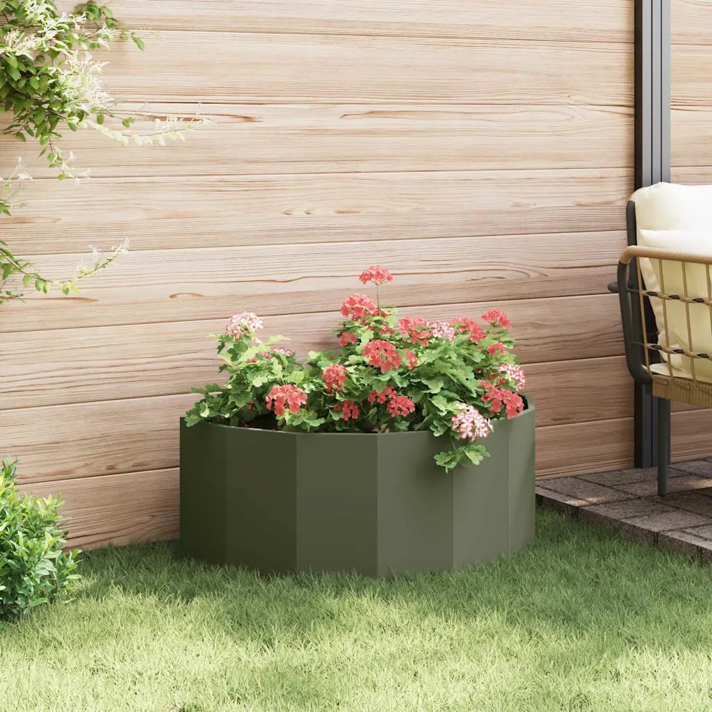Fioriera | Cassetta per fiori | Vaso Verde oliva 90 x 45 x 35 cm Acciaio