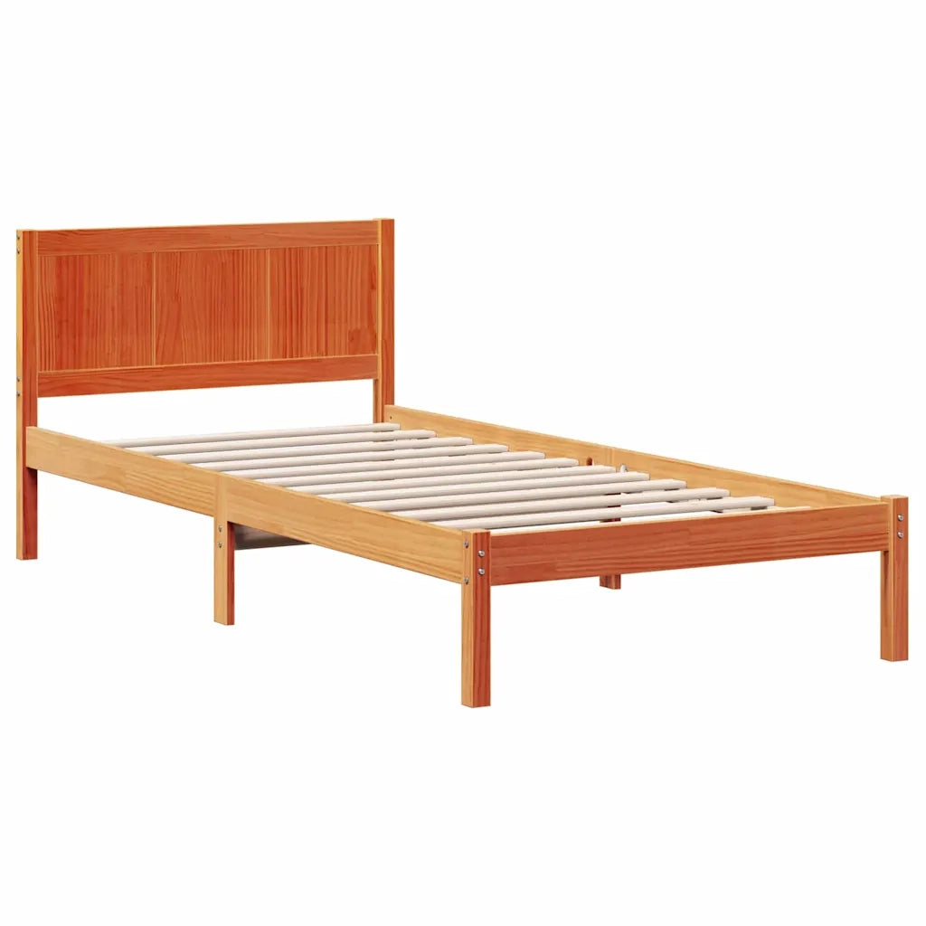 Struttura del letto Marrone 90 x 200 cm Legno massello di pino 872208