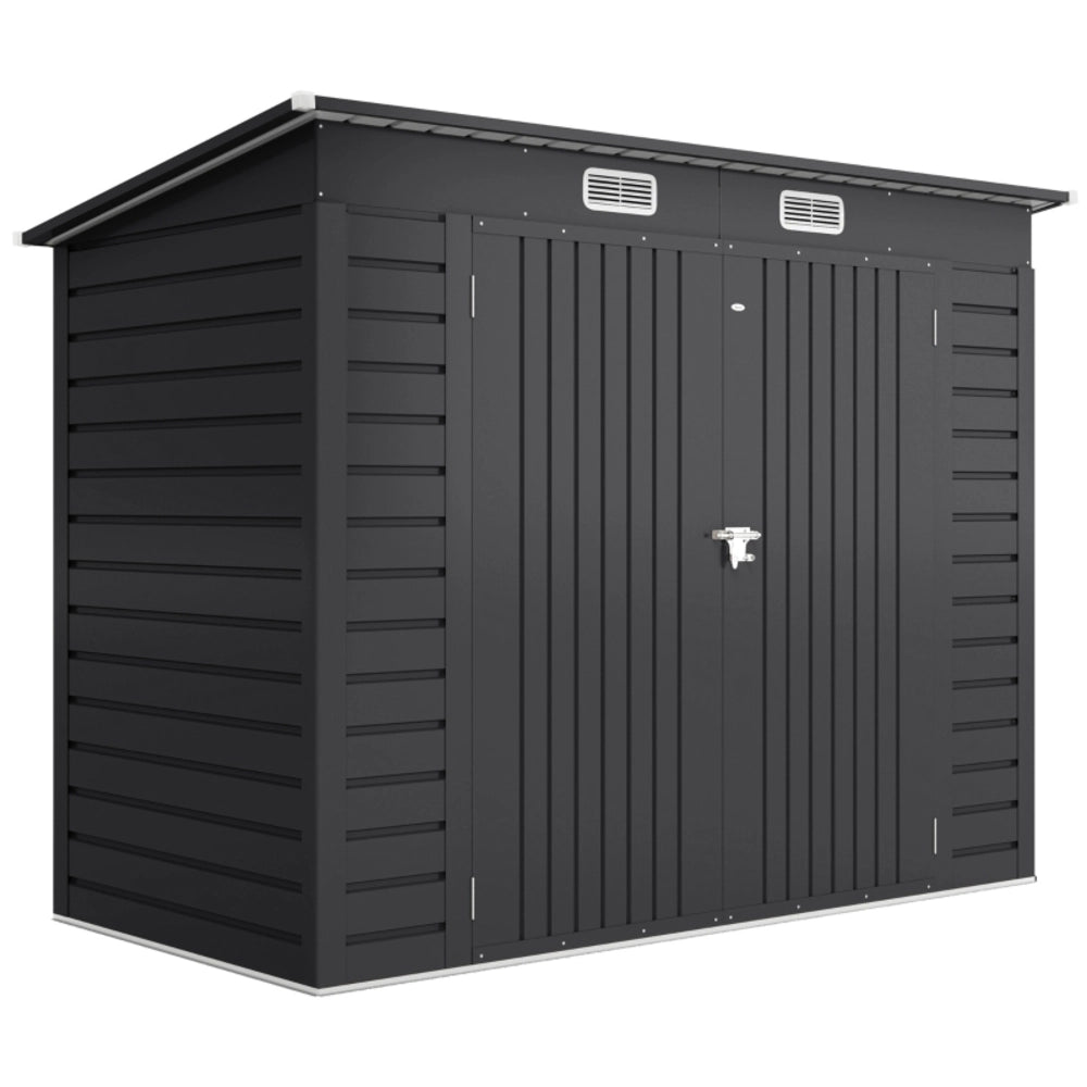 Casetta da giardino in acciaio zincato 249x121x183 cm; grigio