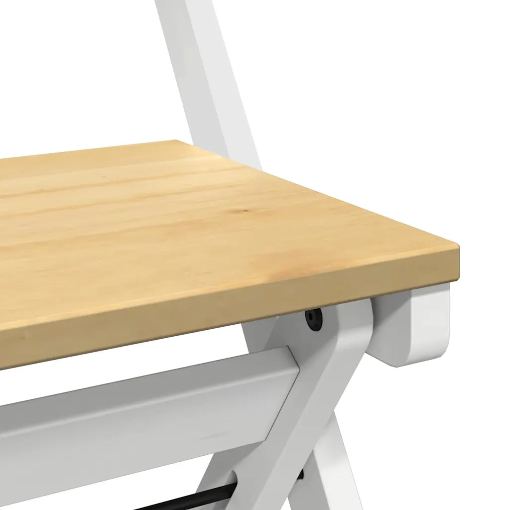 Set da Pranzo 5 pz Corona Pieghevole Bianco in Legno di Pino 3295717