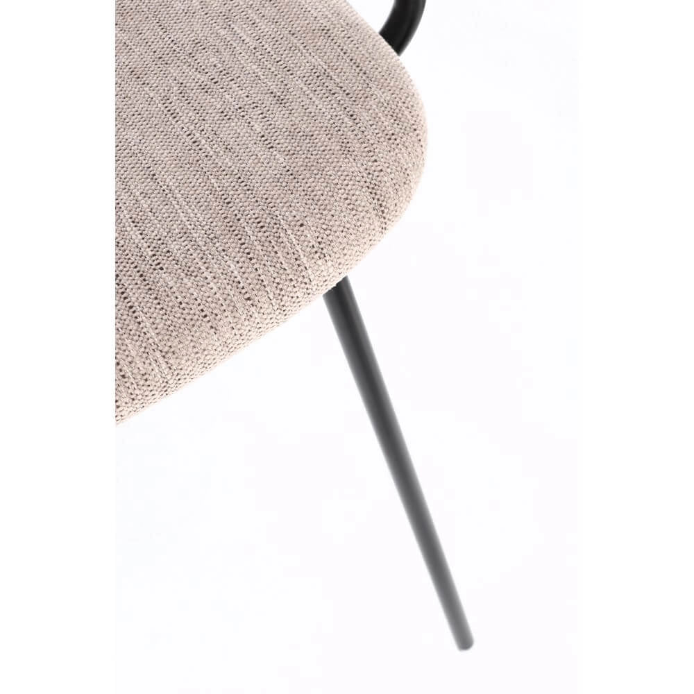 Set di 2 Sedie con Braccioli Metallo Legno e Seduta Imbottita - VIVIANA