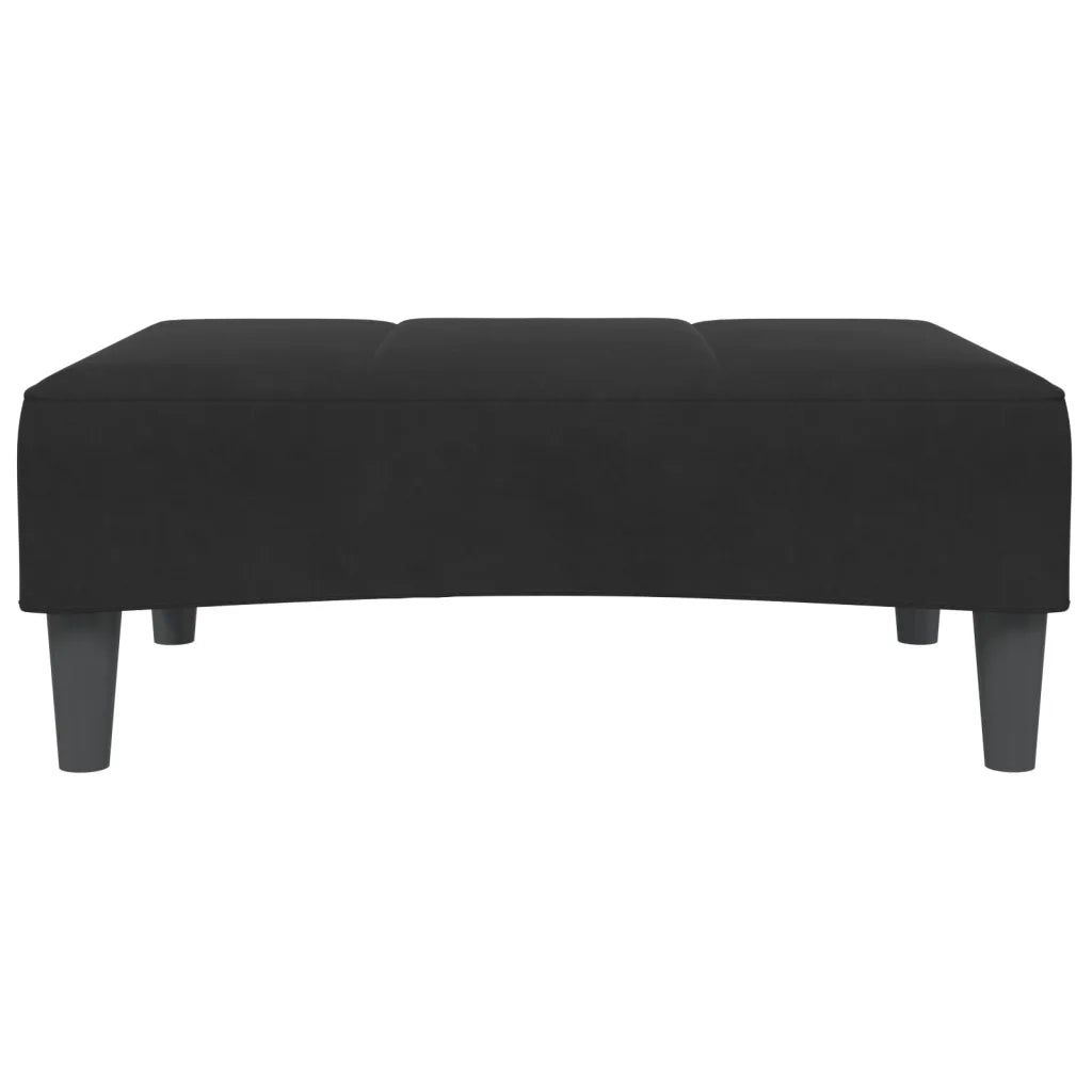 Poggiapiedi Nero 77x55x31 cm in Velluto