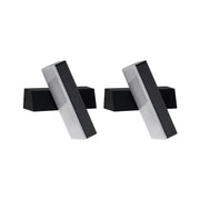 Set di 2 Lampade LED da Parete per Esterni in Alluminio Nero Design Moderno