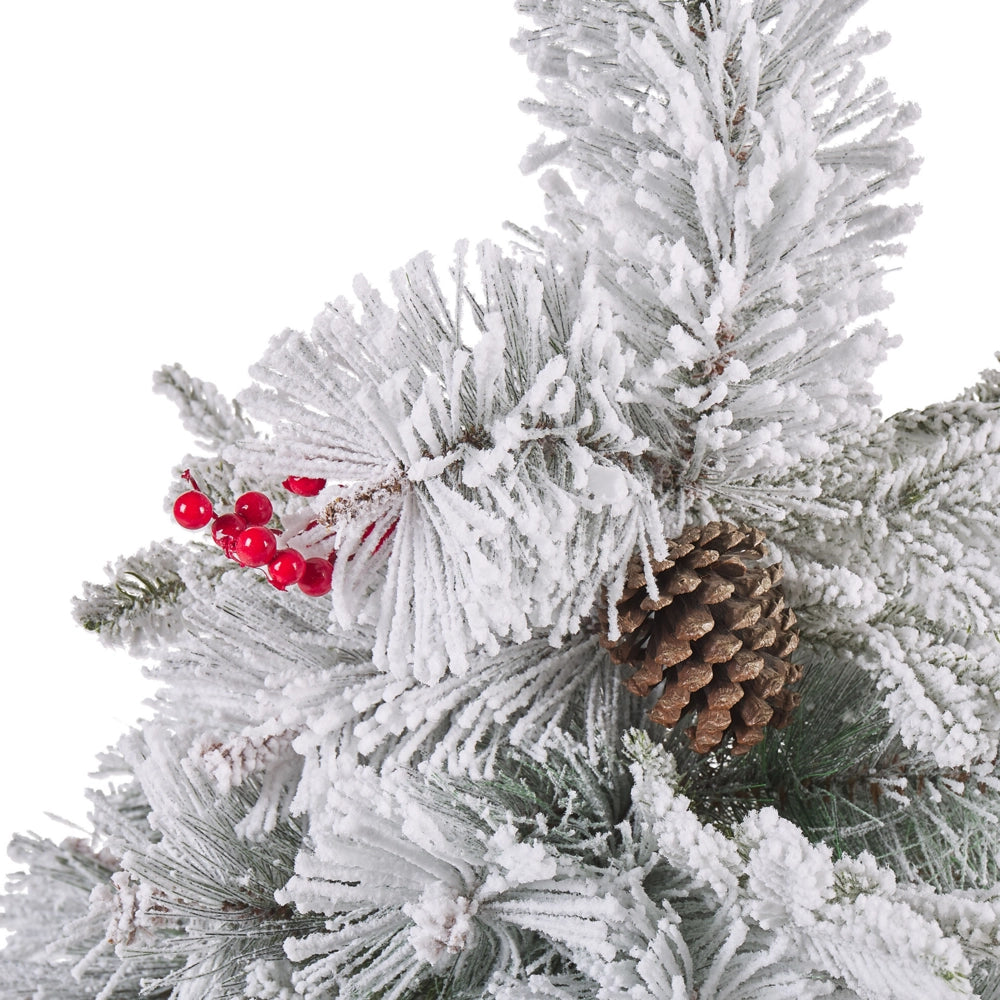 Albero di Natale artificiale verde 120 cm cosparso di neve finta