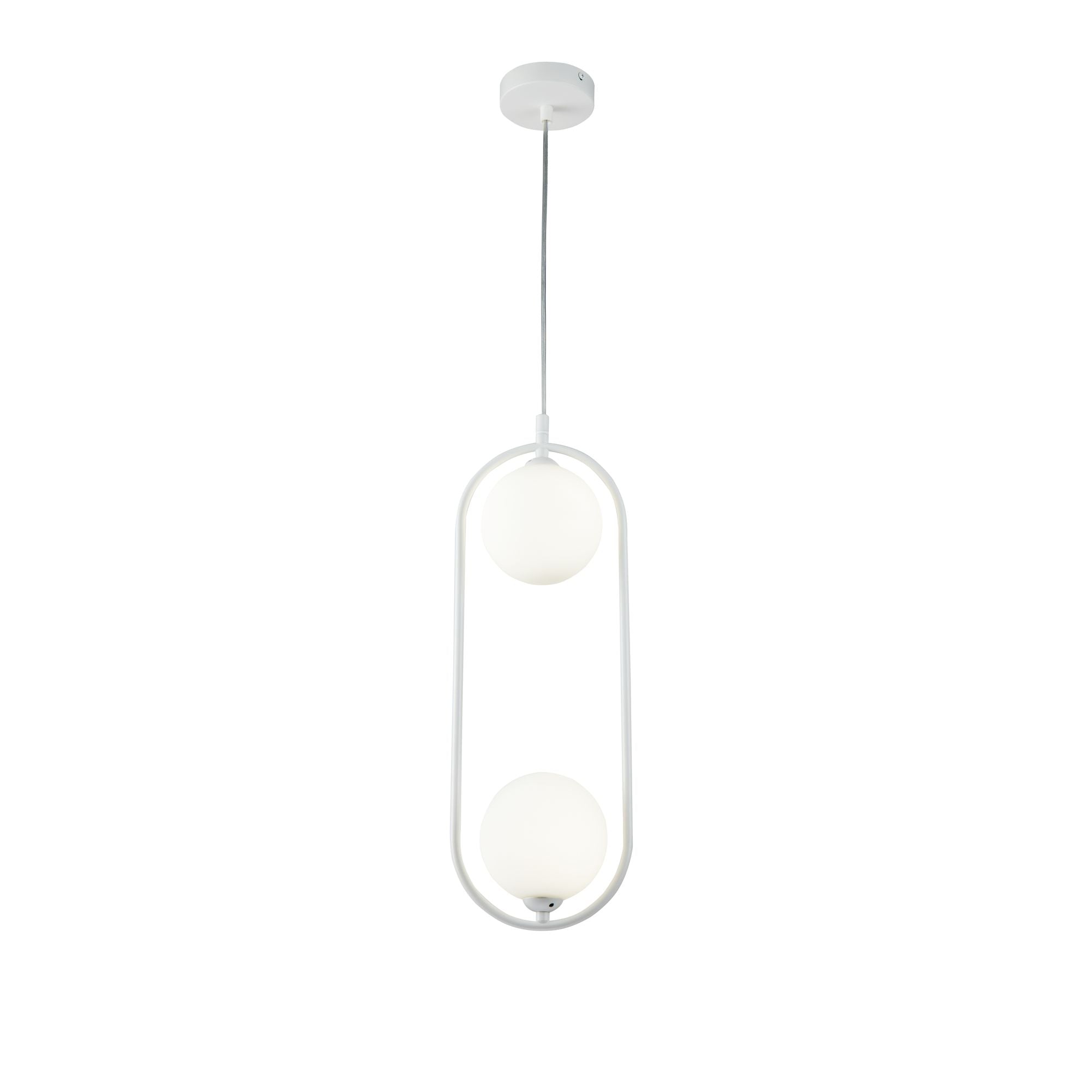 Lampada pendente Modern in Metallo Ring Bianco