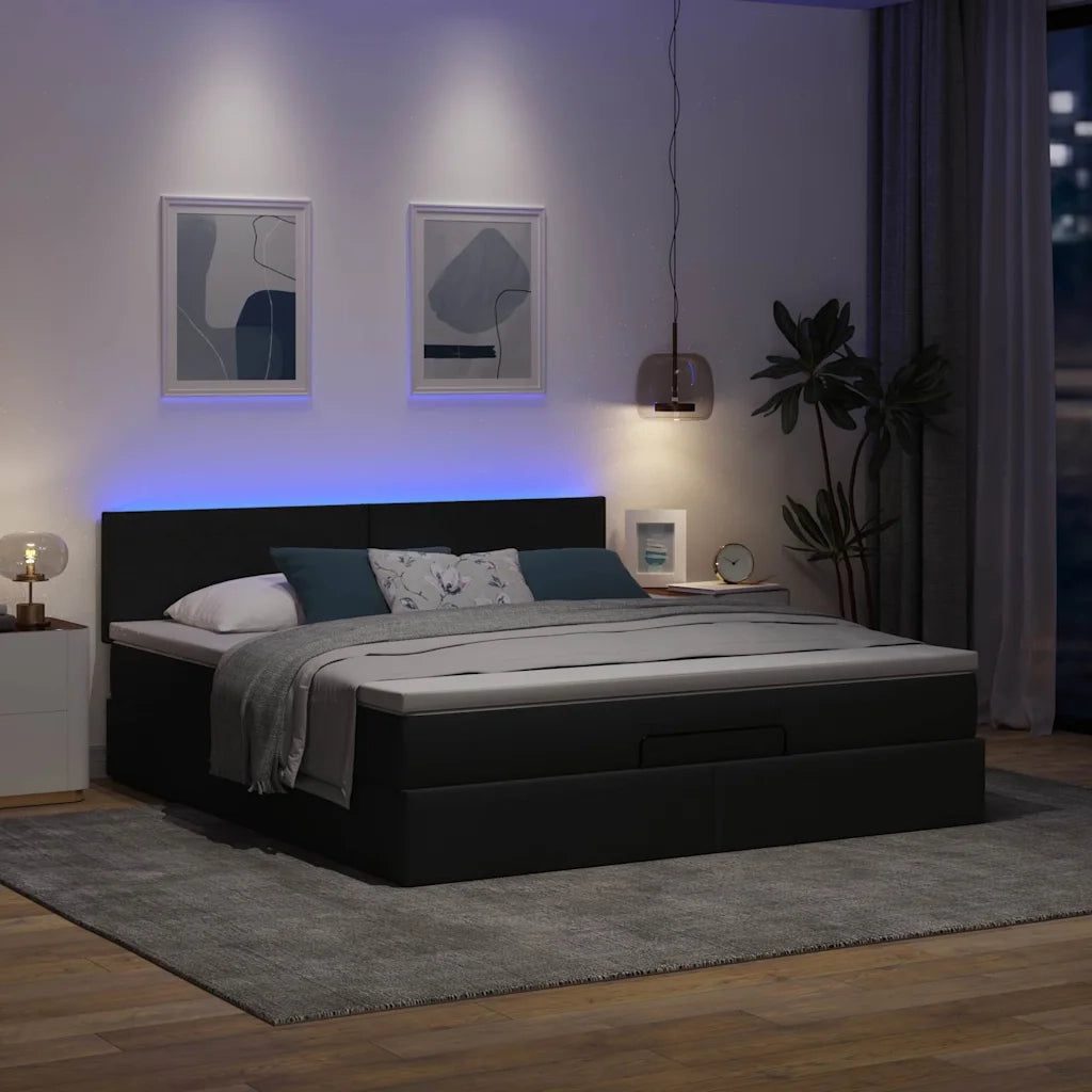 Struttura Letto Pouf con Materasso 160x200 cm in Tessuto 3312237