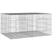 Gabbia per conigli con 2 pannelli 110 x 79 x 54 cm ferro zincato argento 02_0041685