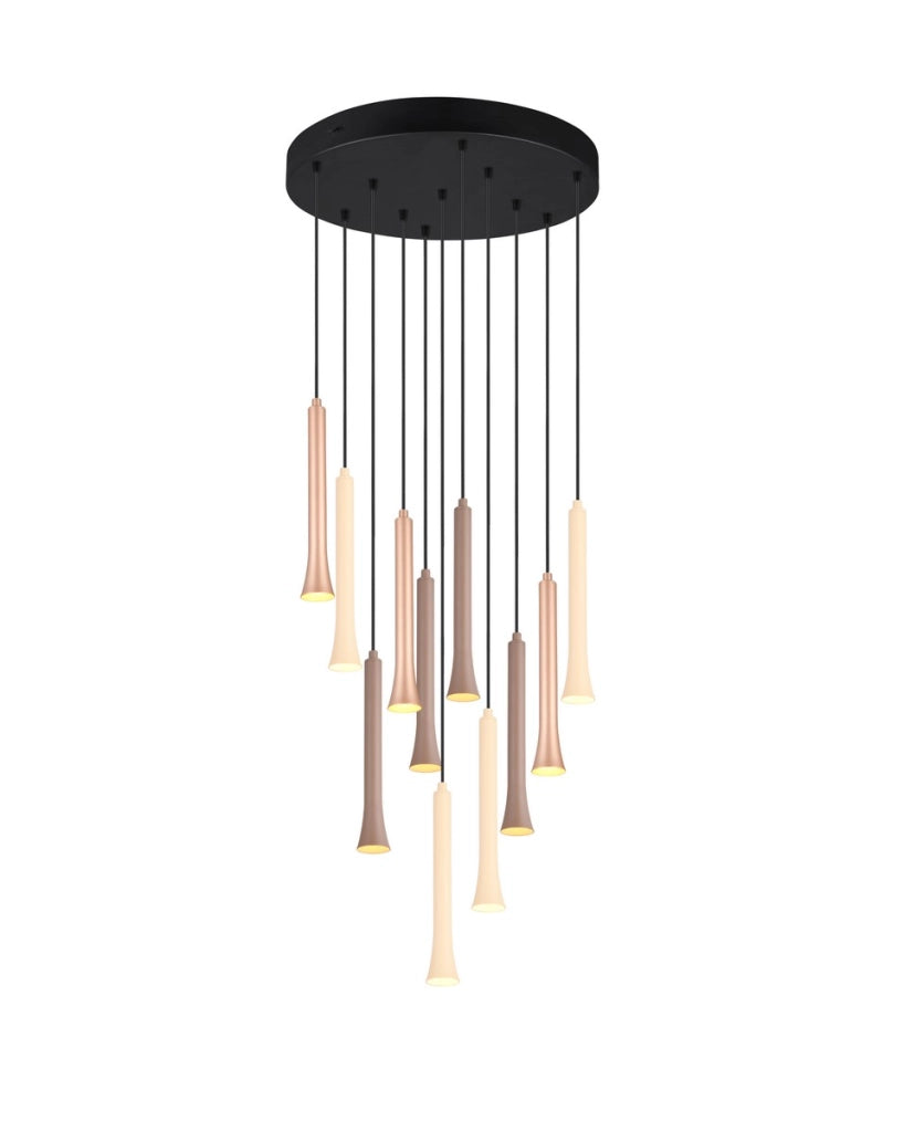 Lampada a sospensione LED Trio Fiato Ø40 bronzo/nero