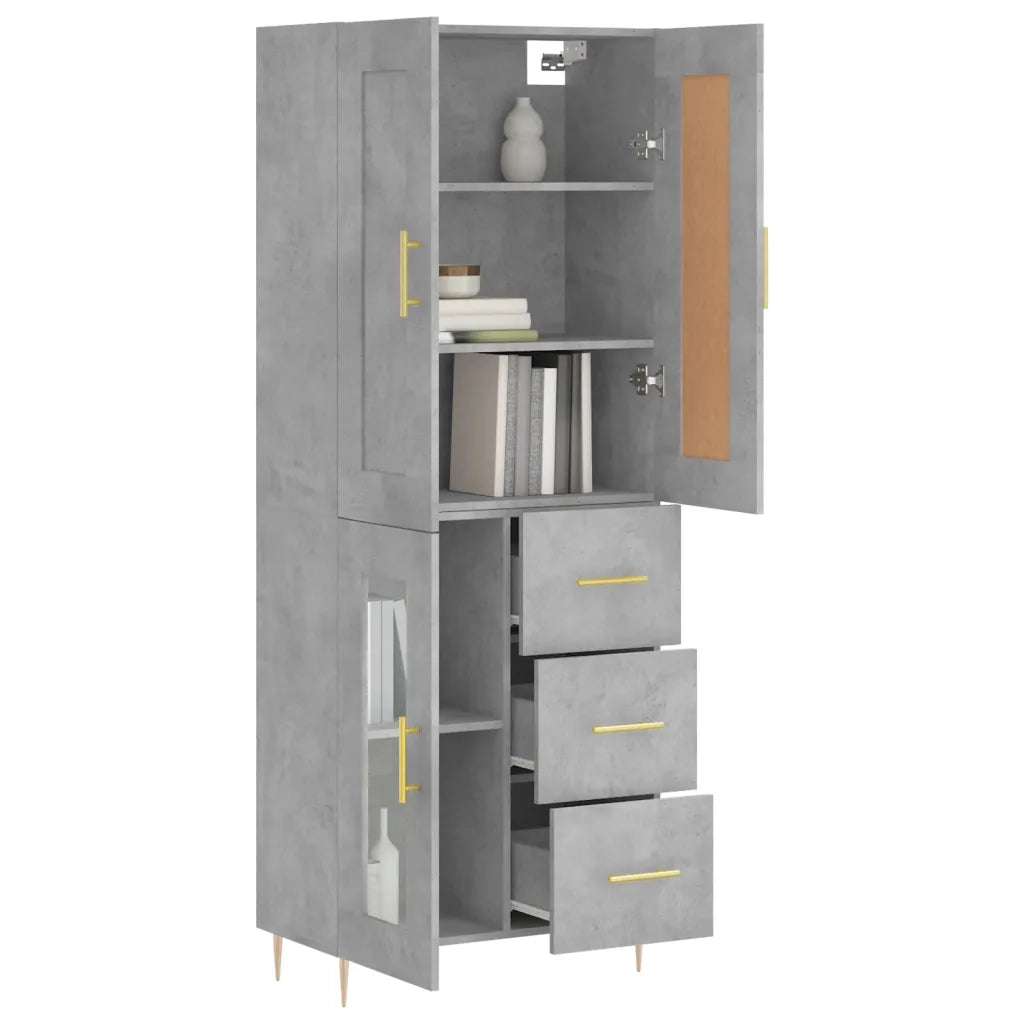 Credenza Grigio Cemento 69,5x34x180 cm in Legno Multistrato 3199933