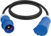 Cavo di estensione 3-polare 230 V / 16 A - connettore CEE e connettore CEE - accessori per camper - chiusura a protezione - 5 m - made in Germania - nero - 61370