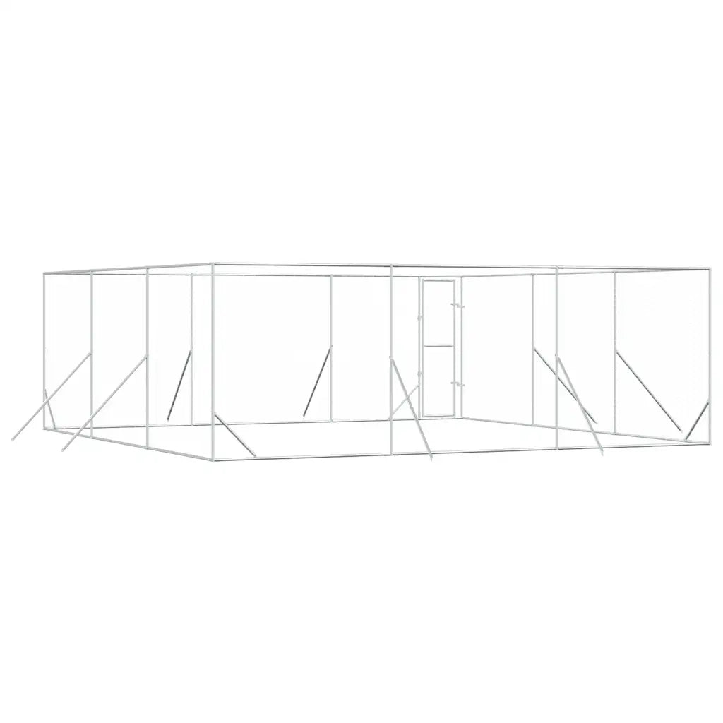 Cuccia per Cani da Esterno Argento 6x6x2 m in Acciaio Zincato 3190460