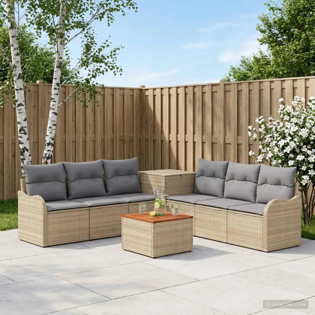 Set di divani 8 pz Beige e Grigio Chiaro 3448073