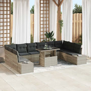 Set Divano da Giardino con cuscino 11 pcs Grigio chiaro 3349258