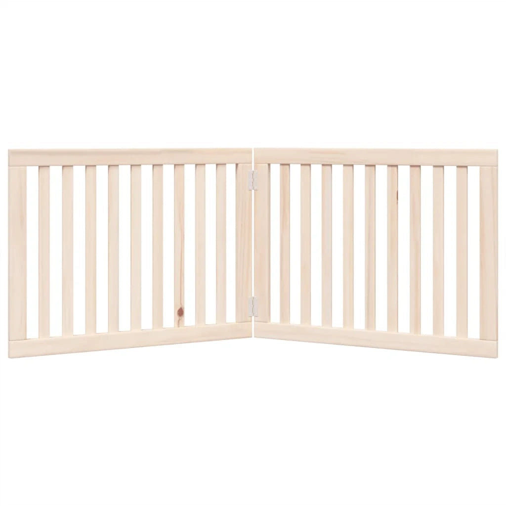 Cancelletto di sicurezza pieghevole per cani 2 pannelli 160 cm legno di pioppo marrone 02_0023030