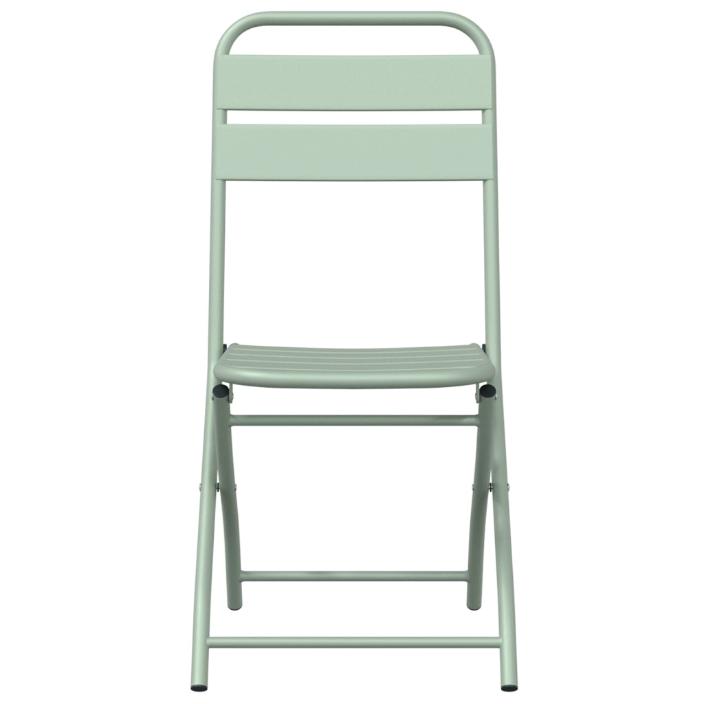 Sedia da Giardino Pieghevole 2 pcs Verde Chiaro 42x52x82 cm Acciaio verniciato a polvere