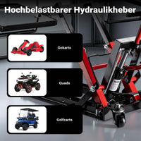 Sollevatore per trattorino 3in1, alza moto e quad, max 530 mm, Martinetto idraulico a carrello