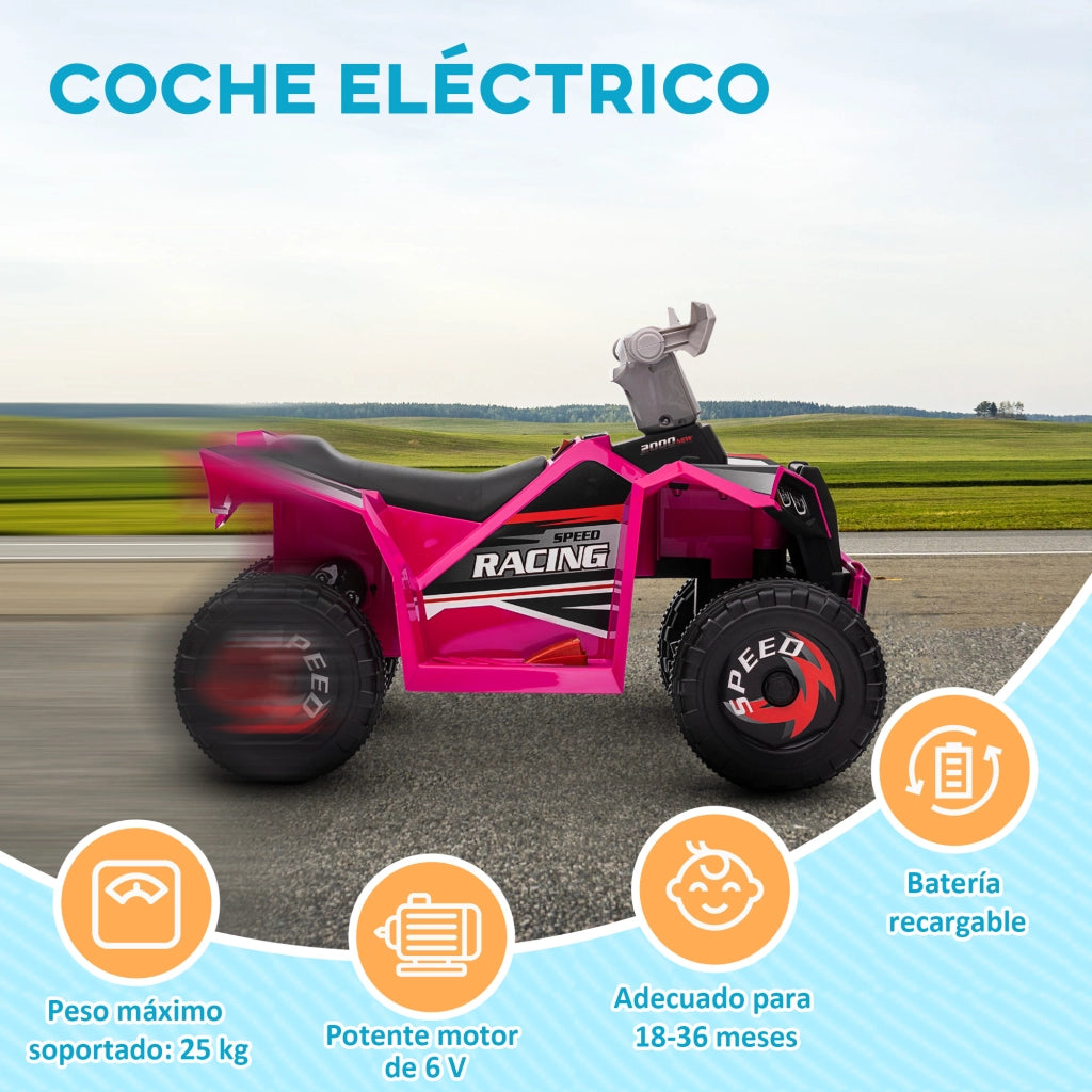 Giroletto Quad Elettrico per Bambini 18-36 Mesi ¨C Zephmum ¨C Rosa 70x41.5x48.5 cm