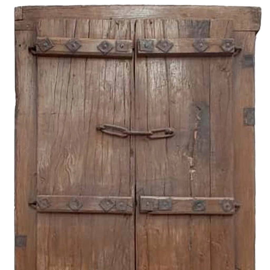 Finestra in legno con finitura artigianale marrone 79x9x170 h cm