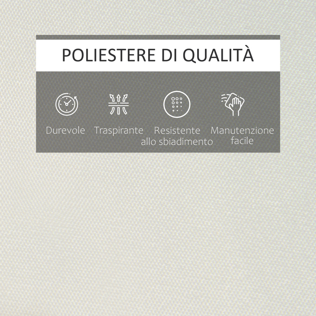 Easycomfort Cuscino per Sdraio Lettino Prendisole da Giardino 198x53x5cm Bianco Crema