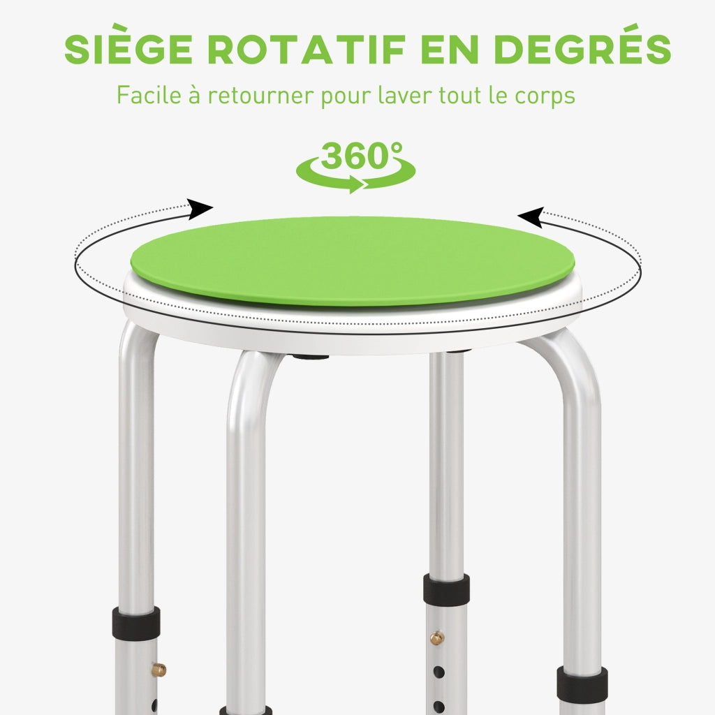 Sgabello da doccia regolabile girevole ¨C Minimal ¨C alluminio