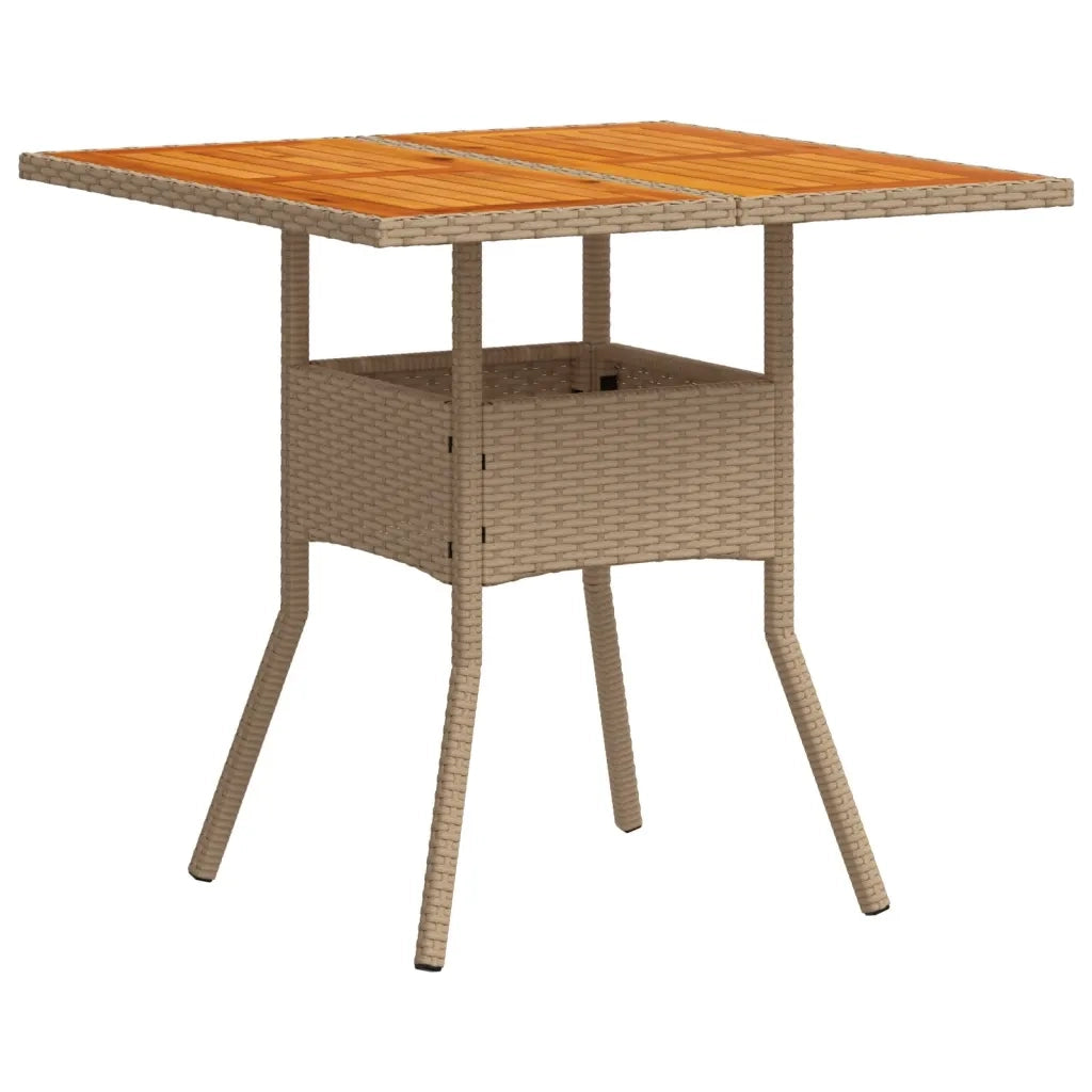 Set Pranzo da Giardino 3 pz con Cuscini Beige Polyrattan Acacia 3278701