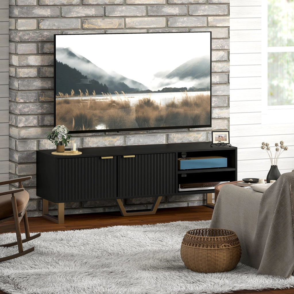 Mobile TV per televisori fino a 70 pollici ¨C zephmum ¨C bianco, multistrato, 120x30x