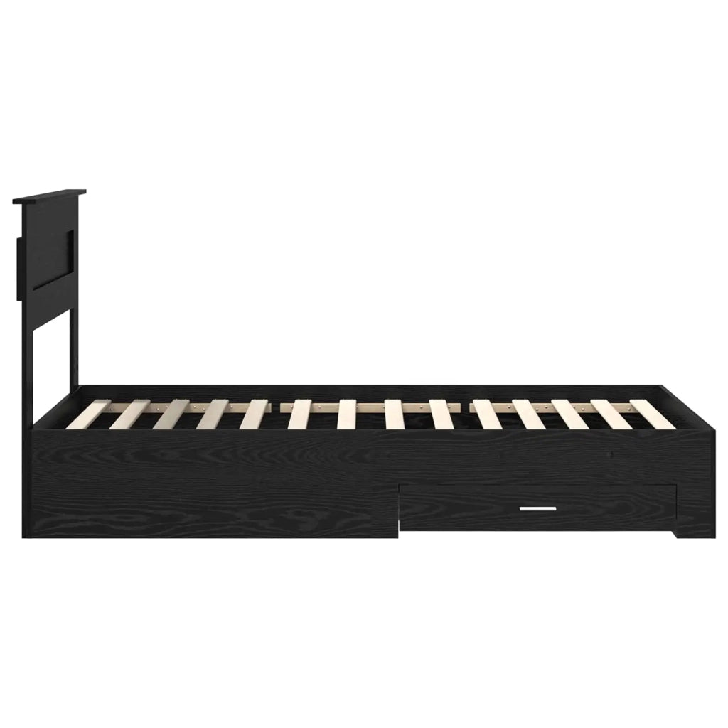 Struttura del letto Rovere Nero 90 x 190 cm Legno multistrato 3410028