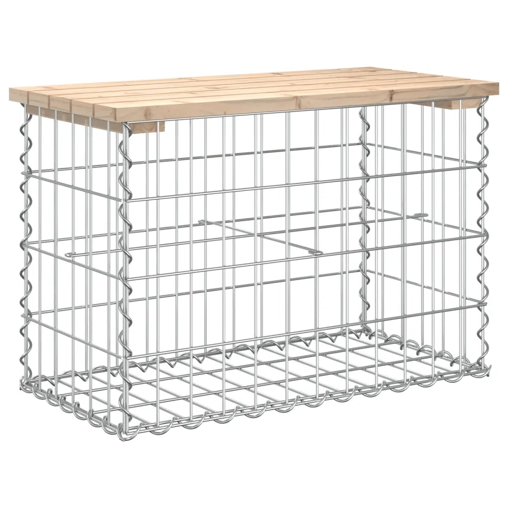 Panchina Giardino | Panca da Giardino Design Gabbione 63x31,5x42cm Legno Massello Pino