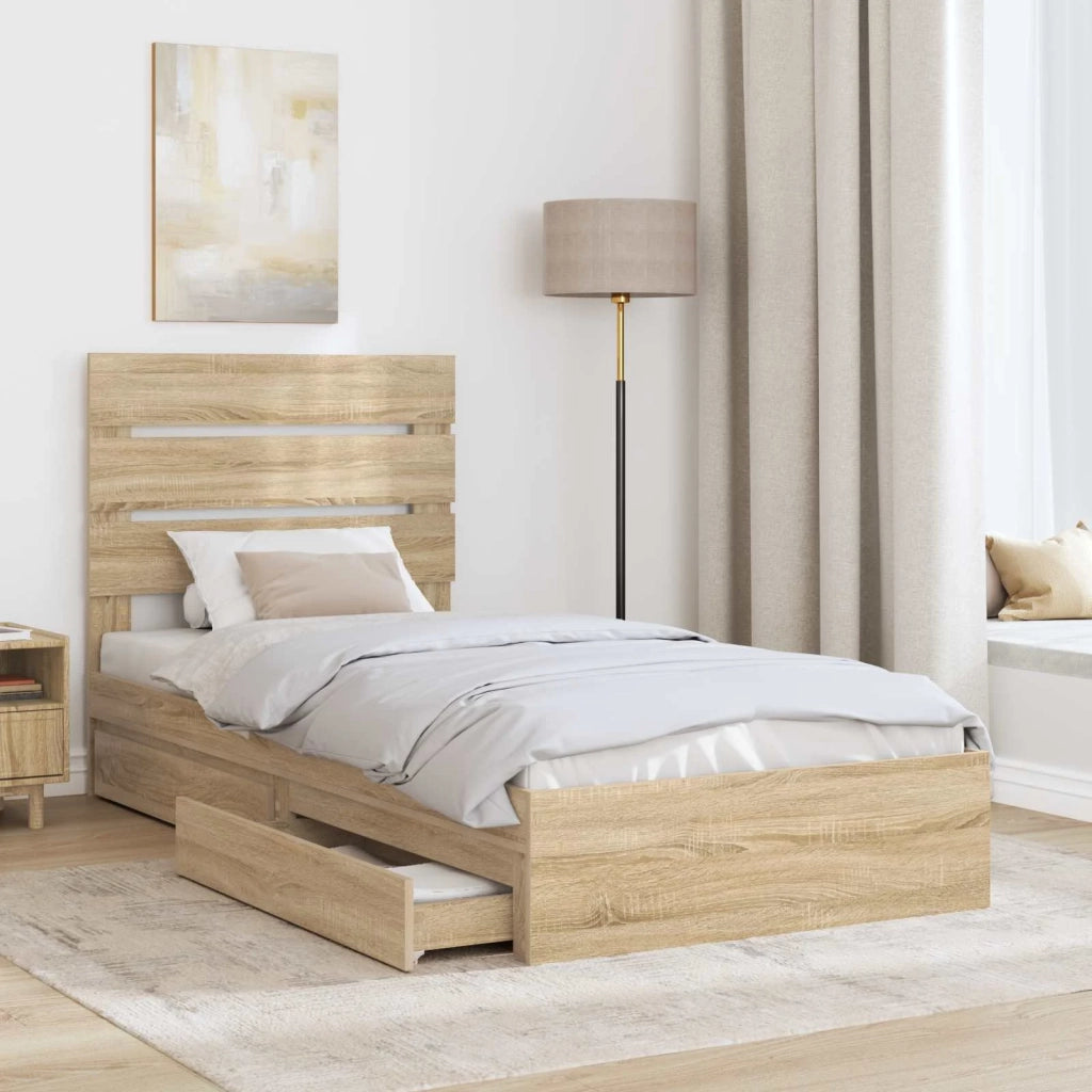 Letto con Contenitore con testiera Rovere Sonoma 70 x 190 cm 3411934