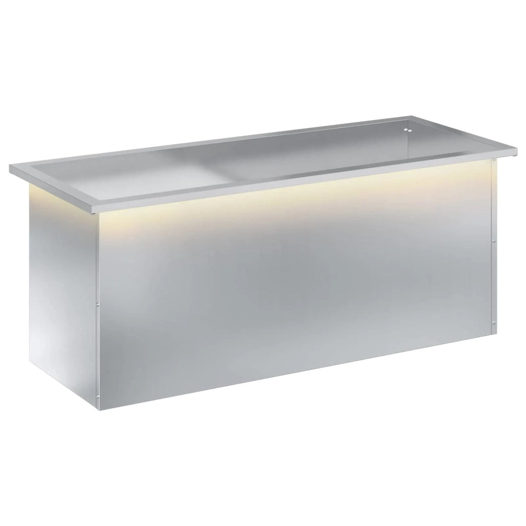 Fioriera da giardino con LED Argento 40 x 100 x 40 cm 8008178