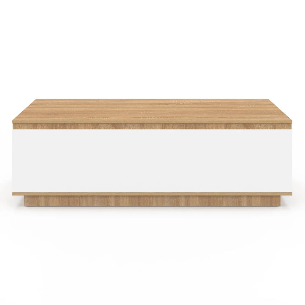 IDMarket - Tavolino TOMI 110 cm con anta in faggio e bianco