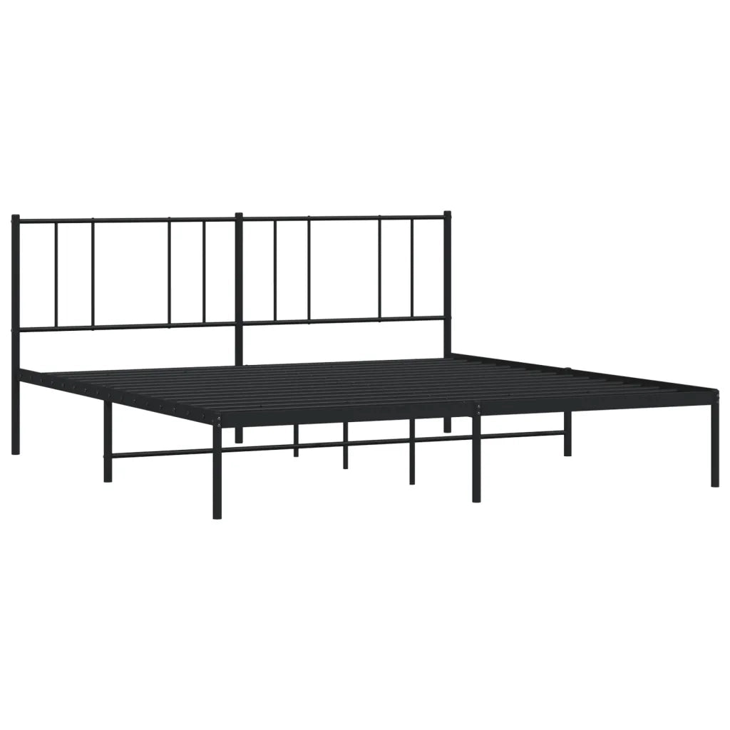 Giroletto con Testiera in Metallo Nero 180x200 cm 352484