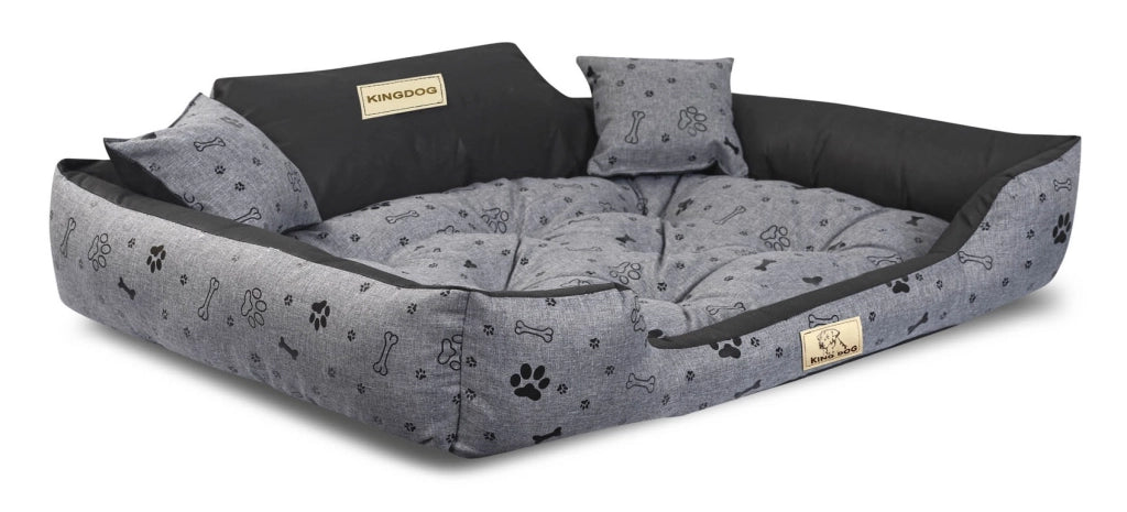 AIO FACTORY 100x75 cm KINGDOG Cuccia per cani impermeabile personalizzabile Ossa nere