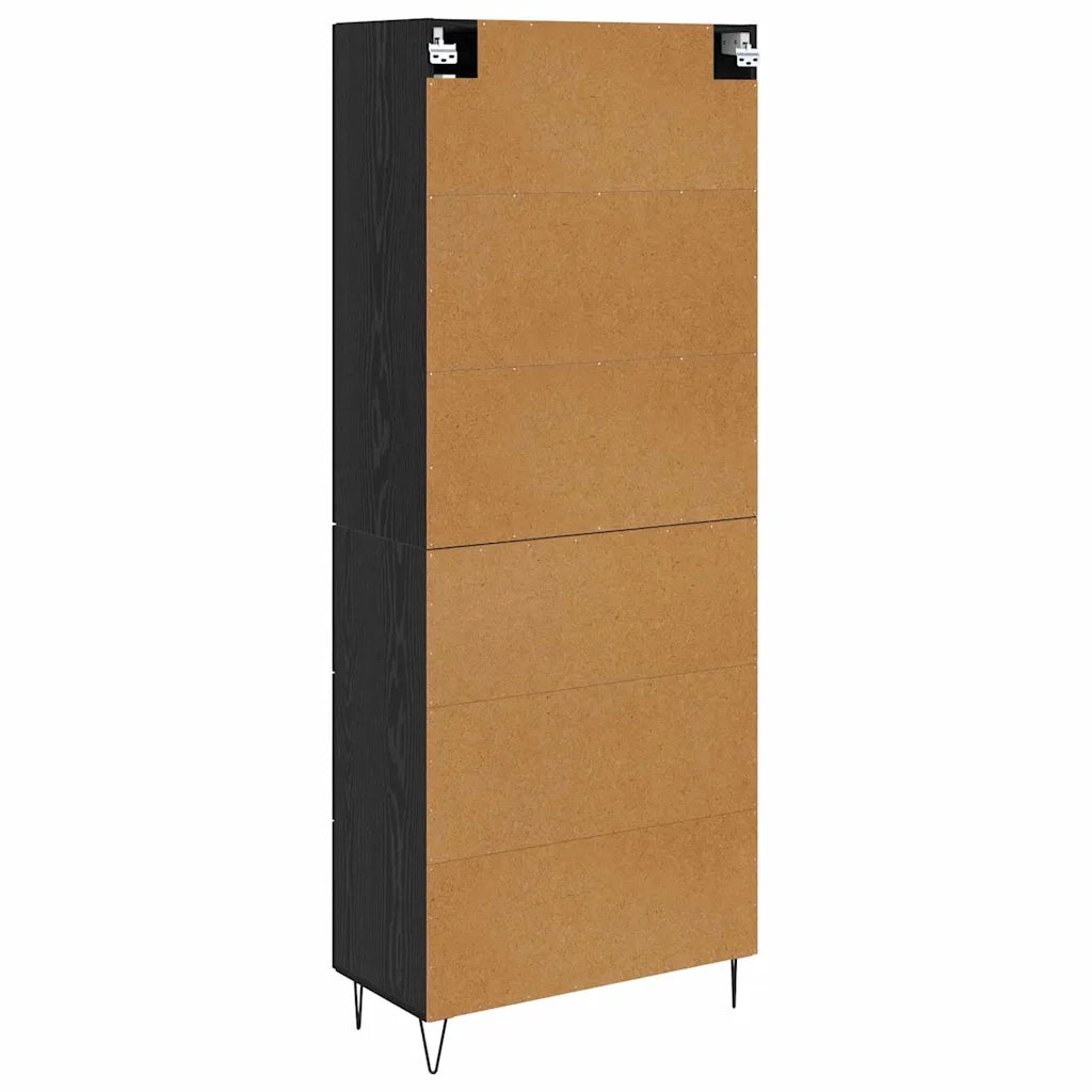 Credenza Rovere Nero 69,5 x 34 x 90 cm Legno multistrato 3402717
