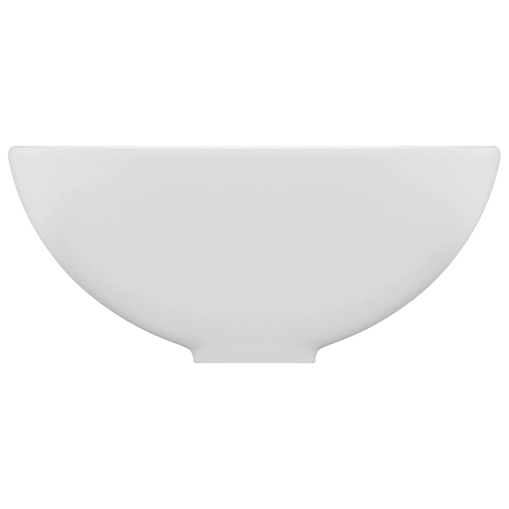 Lavabo rotondo di lusso per bagno lavabo da appoggio lavabo lavabo per cosmetici interno diametro 32,5 cm ceramica bianca opaca 02_0002707