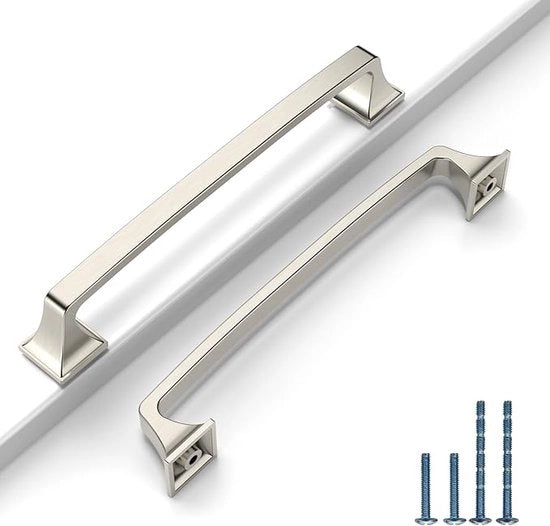 10 pezzi di maniglie per armadi, in acciaio nichelato, distanza di apertura 160 mm, per armadi cucina, maniglie per armadi, maniglie per cucina, maniglie per mobili, armadi, armadio cucina, maniglie per armadio, EU0037