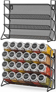 Organizzatore per erbe in metallo verticale - spazio per molti contenitori di erbe - organizzatore per la cucina nero