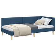 Letto singolo | Letto per adulti | Cornice del letto ad angolo con testiera Blu 80 cm x 200 cm