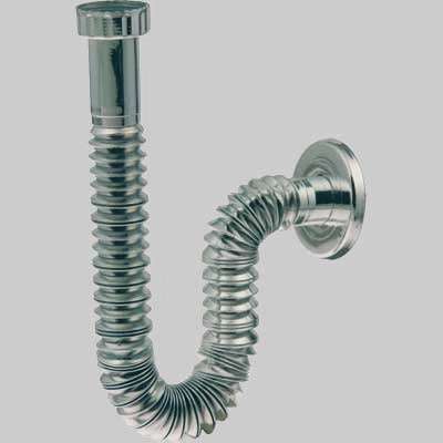 TUBO ESTENSIBILE E FLESSIBILE CROMATO CON ROSONE 1 x 26 - 1 pezzi - Idroweb
