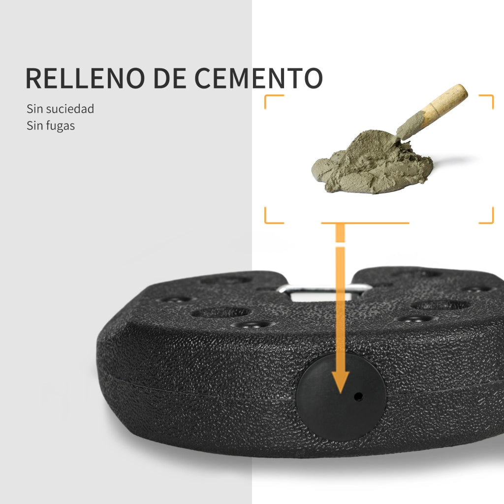 4 Pesi per Tende Pieghevoli in Cemento ¨C zephmum ¨C Nero ?22x5,5 cm