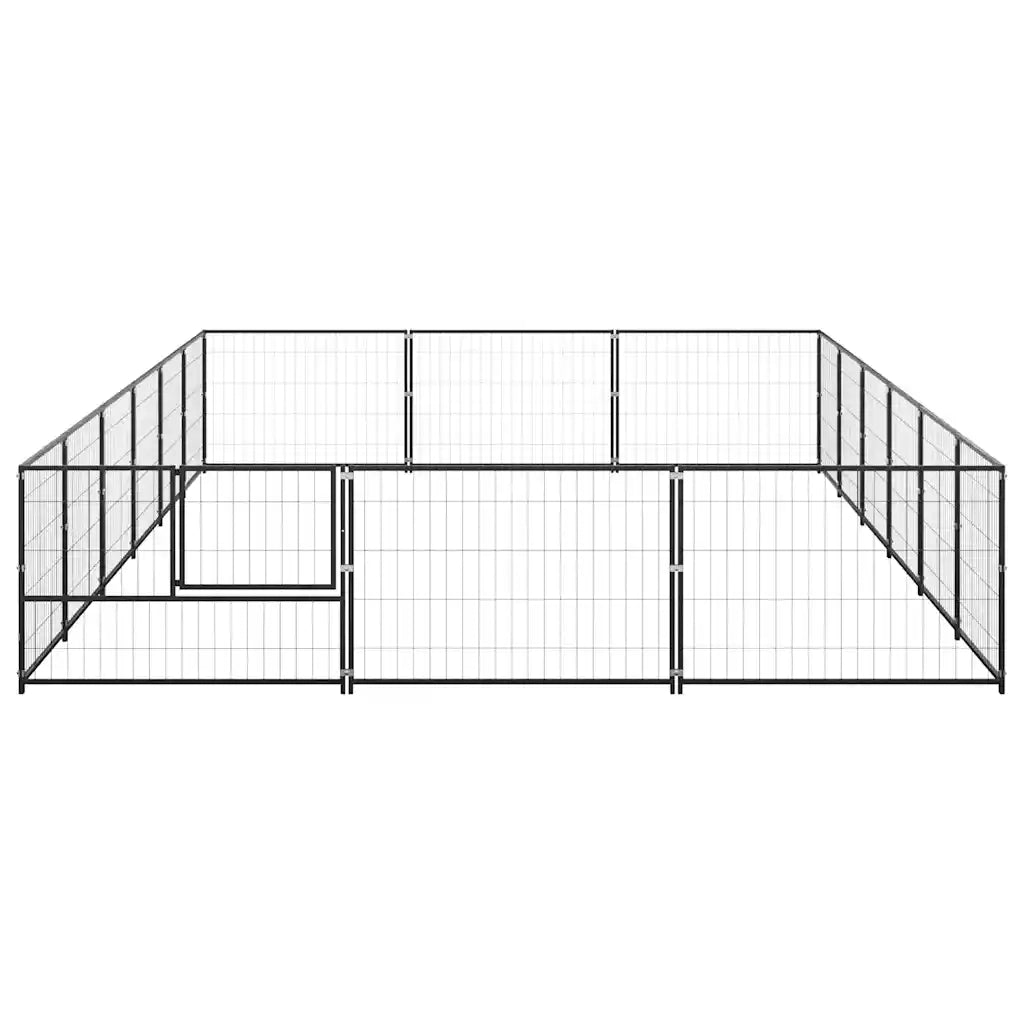 Gabbia per Cani Nera 18 m² in Acciaio 3082130