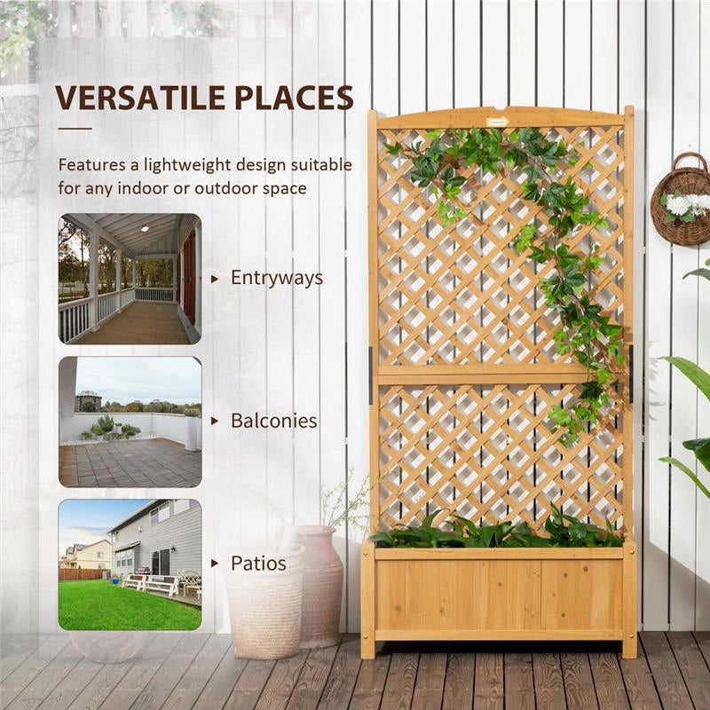 FIORIERA DA ESTERNO IN LEGNO D'ABETE CON DESIGN VERTICALE RIALZATO, 90X45X180 CM